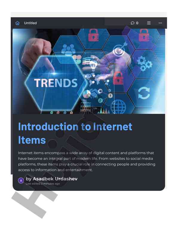 Introduction to internet items and their types