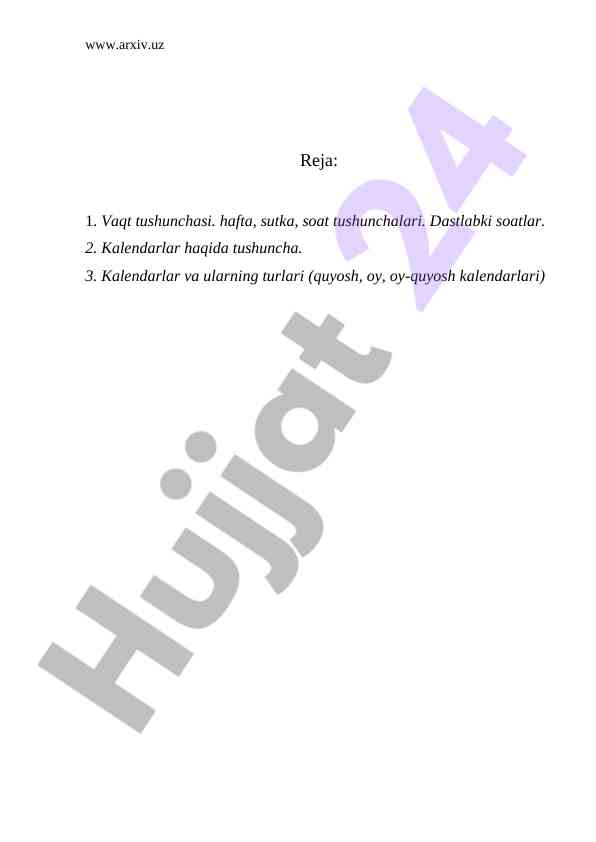 Vaqt tushunchasi va yordamchi tarix fanlari