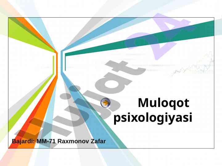 Muloqot psixologiyasi va shaxslararo munosabatlar