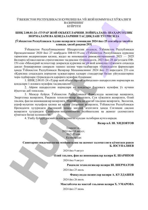 Turar joy ob'ektlarini loyihalash nizomlari