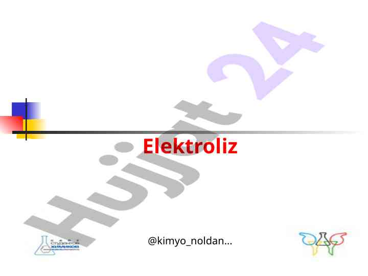 Elektroliz jarayoni va galvanik elementlar