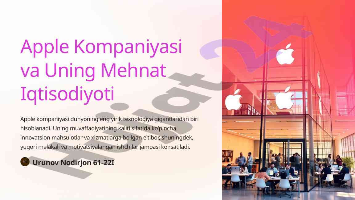 Apple kompaniyasi tarixi innovatsion rivojlanish