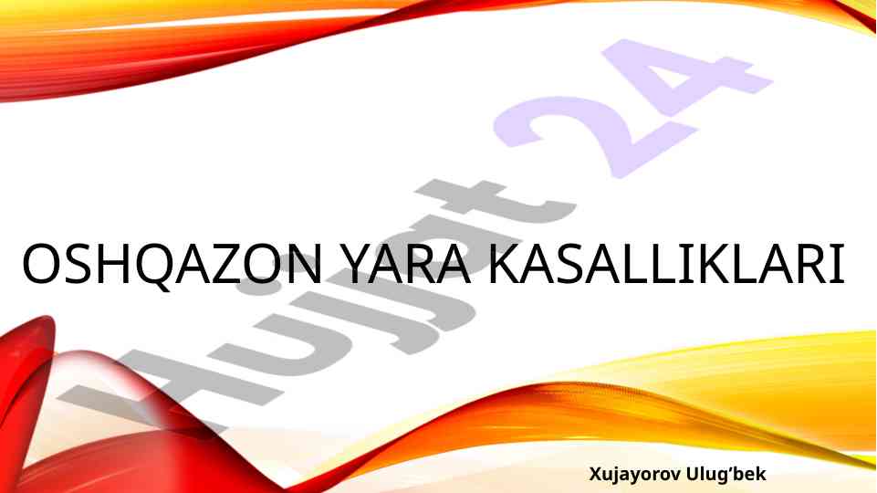 Oshqazon yara kasalliklari tahlili
