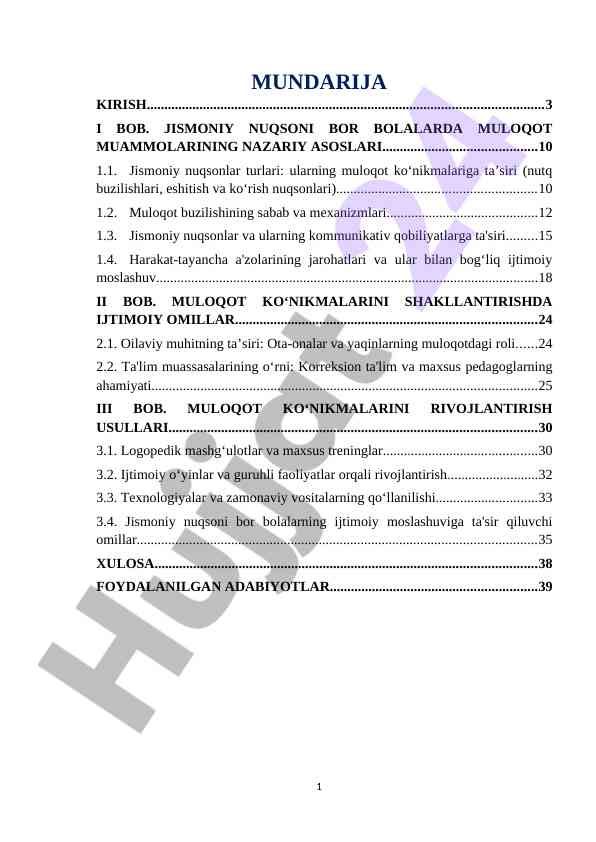 Jismoniy nuqsoni bor bolalarda muloqot ko‘nikmalari