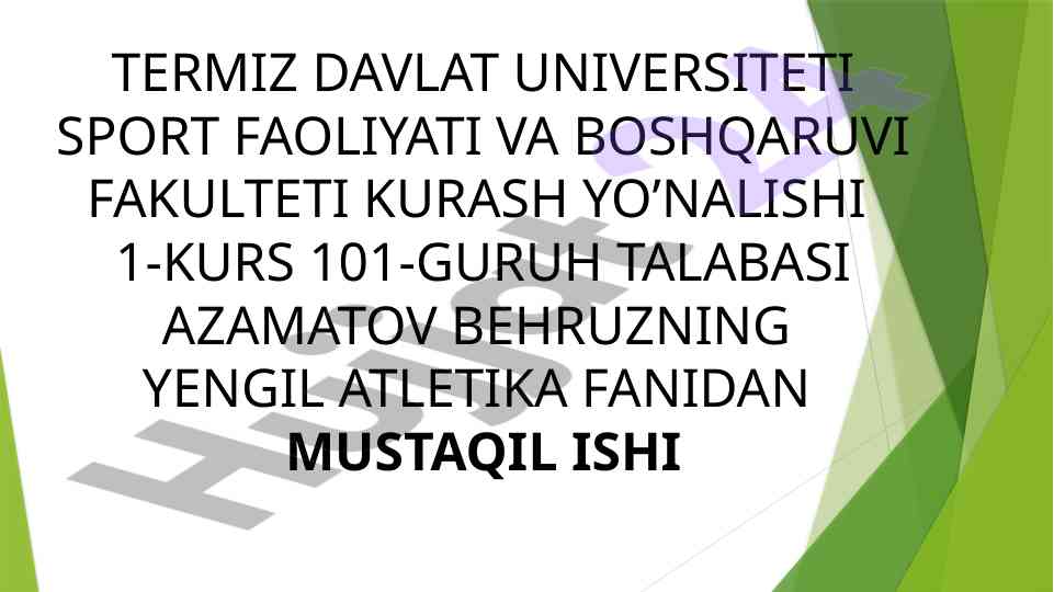 Yurish texnikasi asoslari va uning foydalari