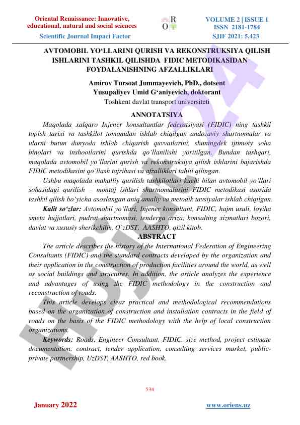 Avtomobil yo‘llarini qurish va rekonstruksiya ishlari