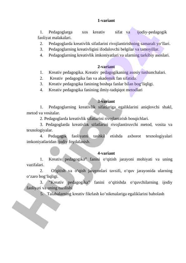 Kreativ pedagogika va uning asosiy tushunchalari