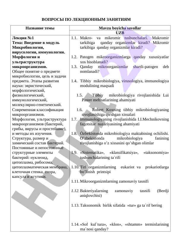 Mikroorganizmlarning Tushunchalari Va Tasnifi