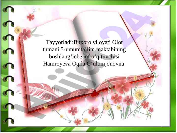 Qovun sayli mavzusi ta’lim dars ishlanuvchisi