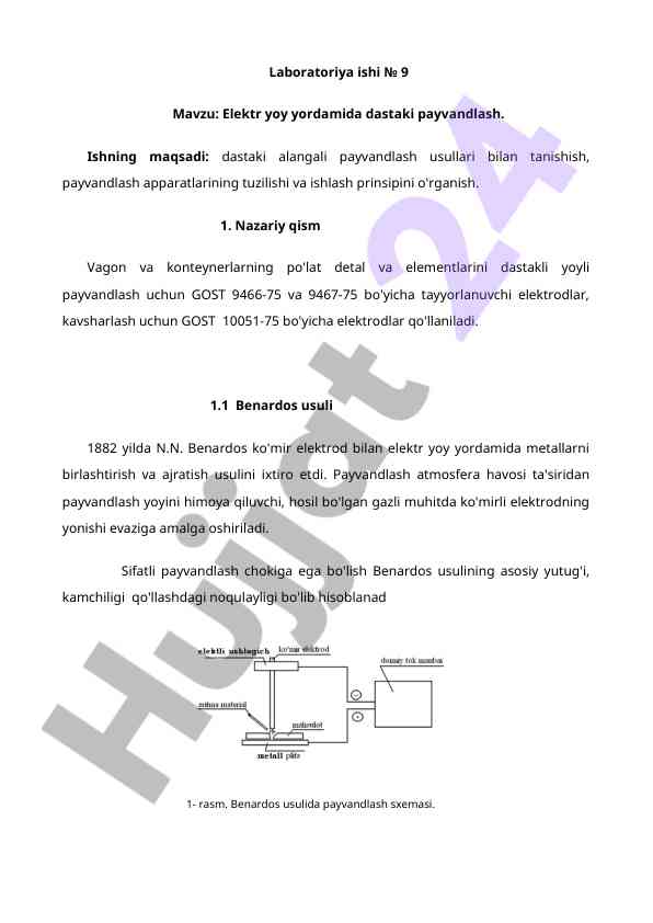 Elektr Yoy Yordamida Dastaki Payvandlash