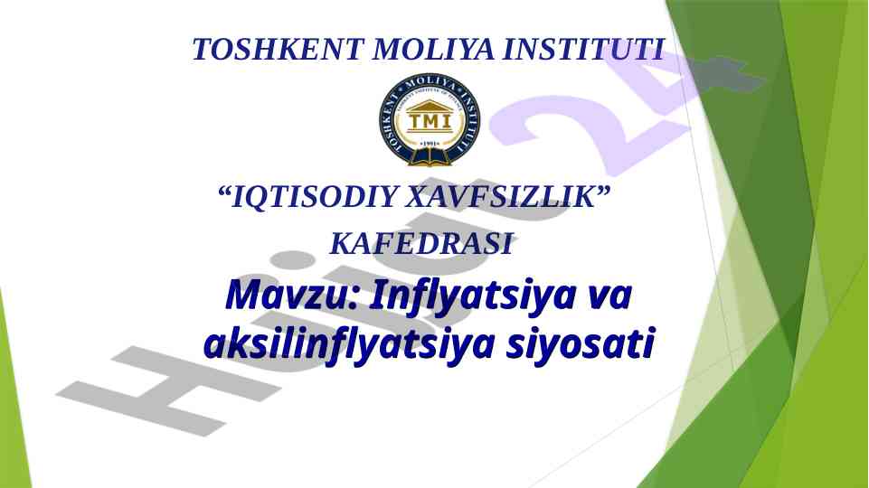 Inflyatsiya va aksilinflyatsiya siyosati