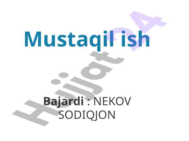 Ommaviy qirg’in qurollarining tasnifi va taktik tavsifi