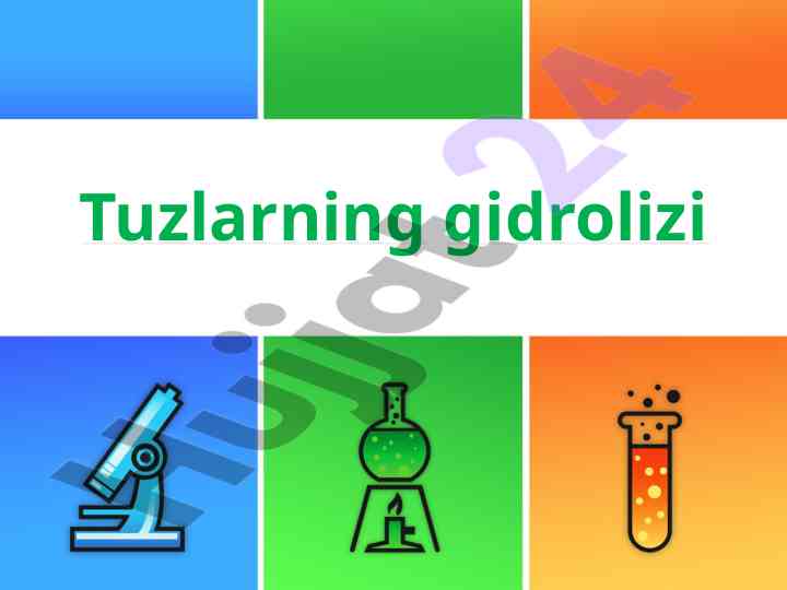 Tuzlarning gidrolizi va ion almashinish reaksiyalari