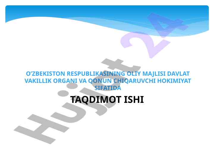 O'zbekiston respublikasi oliy majlisi va demokratiya