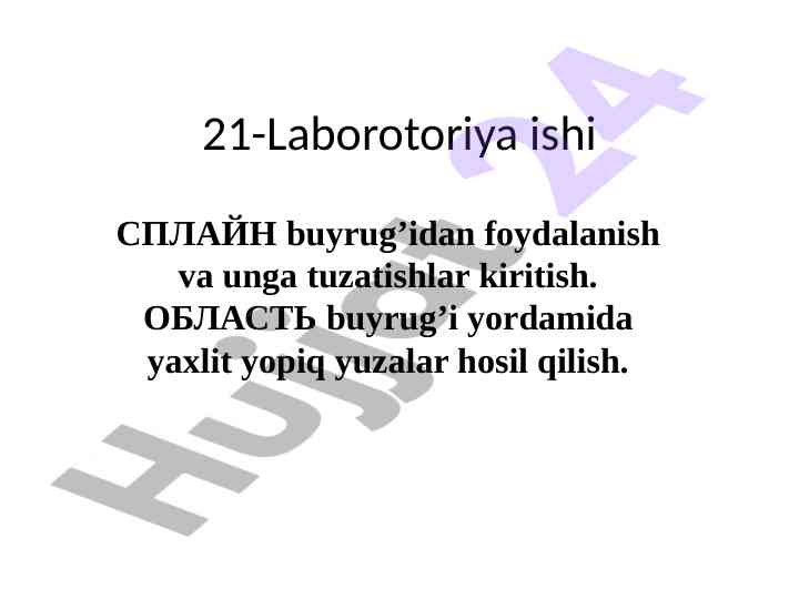 Laboratoriya ishini o‘tkazish bo‘yicha qo‘llanma