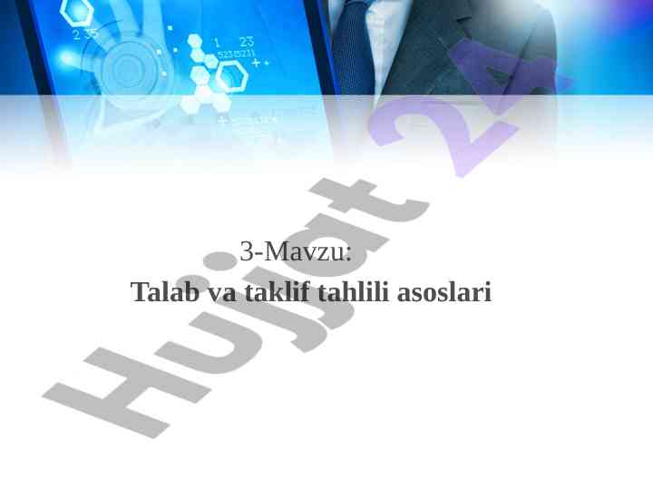 Talab va taklif tahlili asoslari