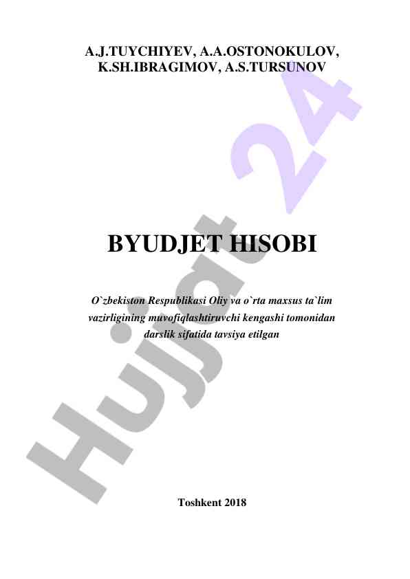 Byudjet hisobi darsligi talabalar uchun