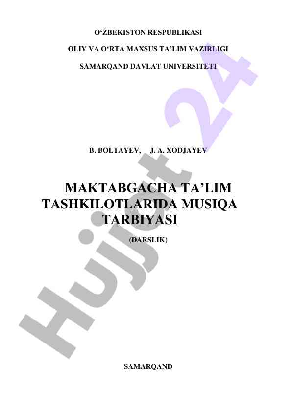 Maktabgacha ta'limda musiqa tarbiyasi darslik