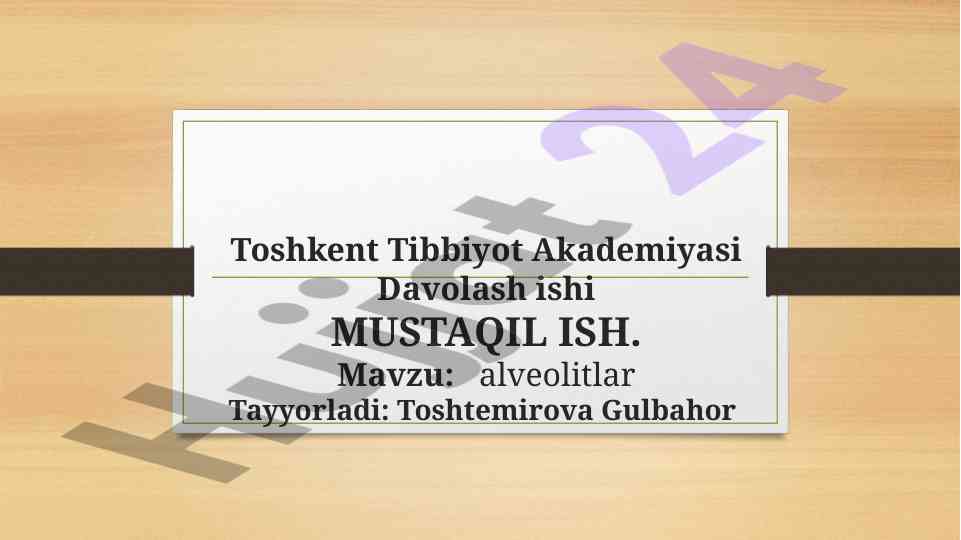 Alveolitlar kasallik ta'rifi va davolash usullari