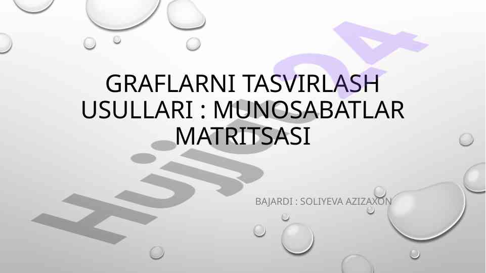 Graf vektorli ma'lumotlar tuzilmasi tahlili