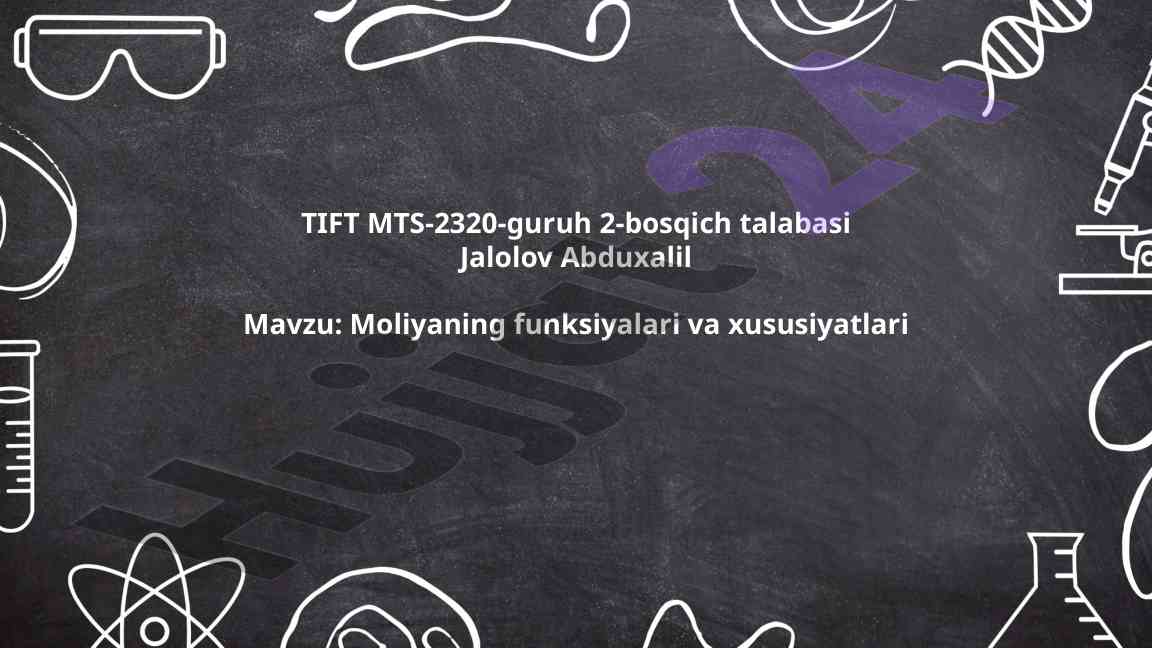 Moliyaning Funksiyalari Va Xususiyatlari