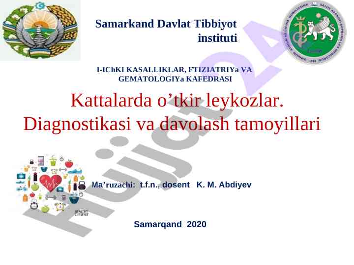 O’tkir leykozlarning diagnostikasi va davolash tamoyillari