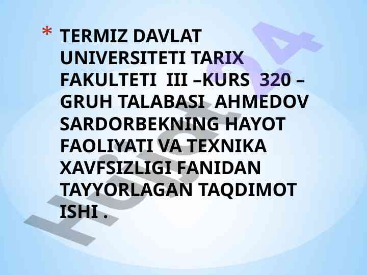 Zaxarlanish turlari va birinchi tibbiy yordam