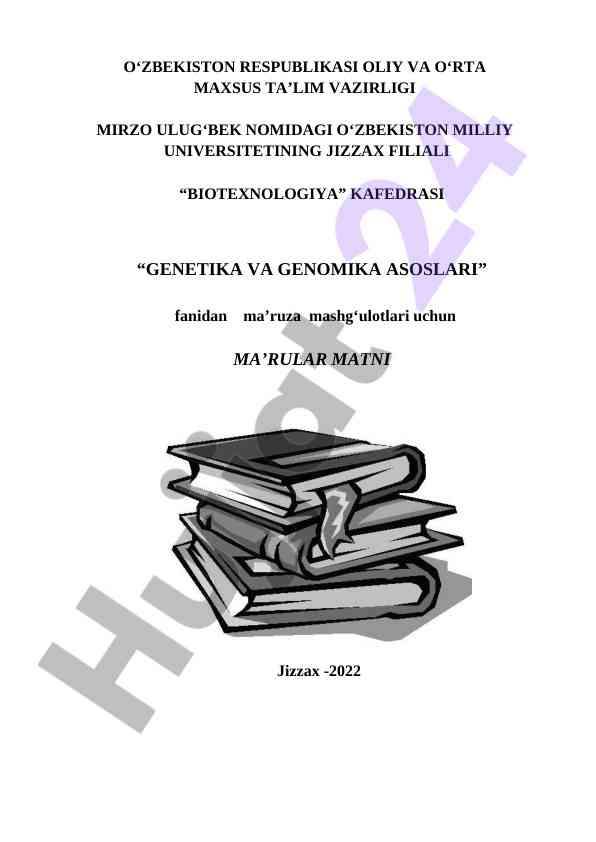 Genetika va genomika asoslari ma'ruza matni