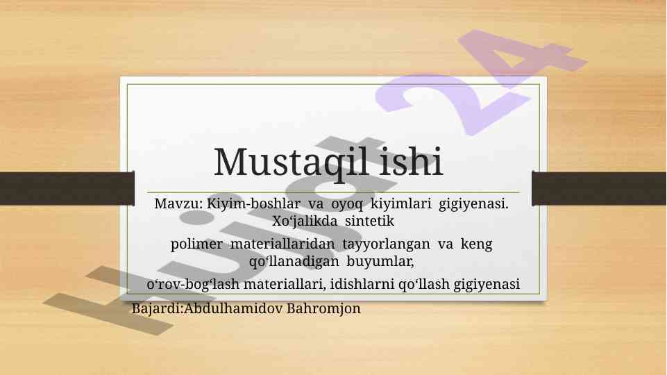 Kiyim-boshlar va oyoq kiyimlari gigiyenasi