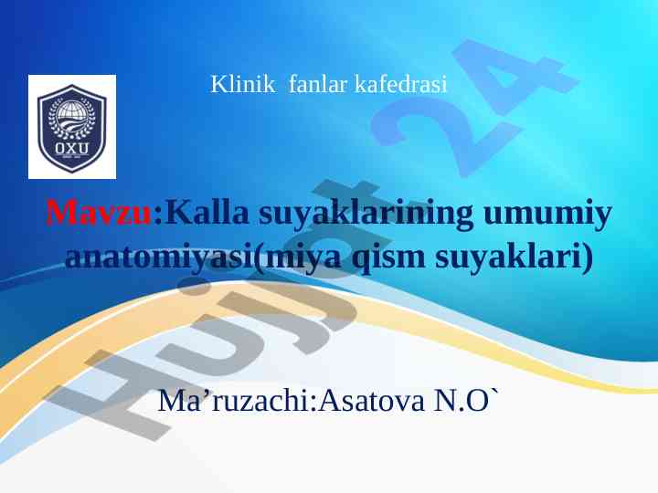 Kalla suyaklarining umumiy anatomiyasi