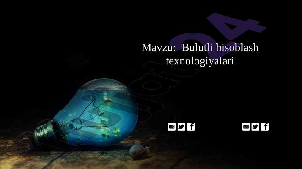Bulutli hisoblash texnologiyalari taqdimoti