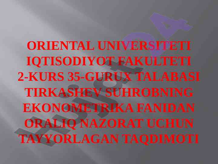 Talabga ta’sir etuvchi omillar taqdimoti