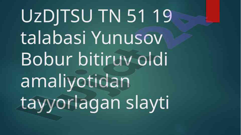 Amaliyotidan tayyorlangan slaytlar - sport va texnologiya
