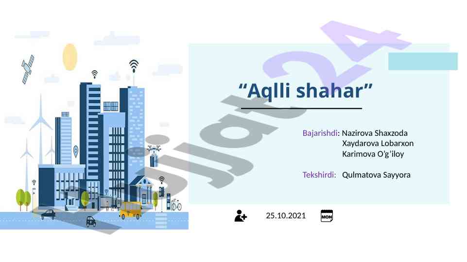 Aqlli shaharlar haqida ma'lumotlar