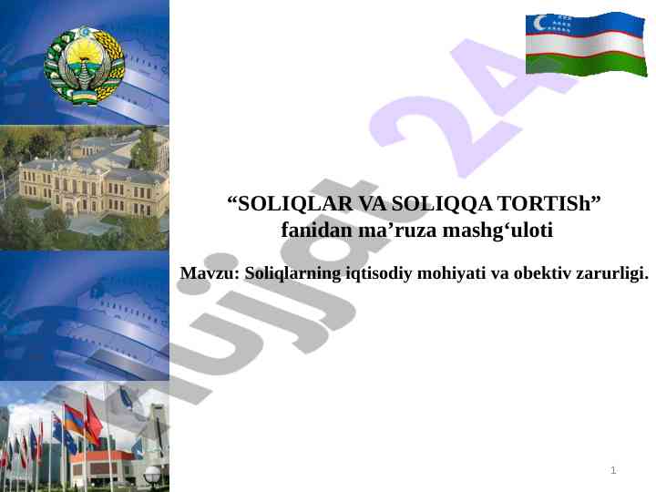 Soliqlarning iqtisodiy mohiyati va zarurligi
