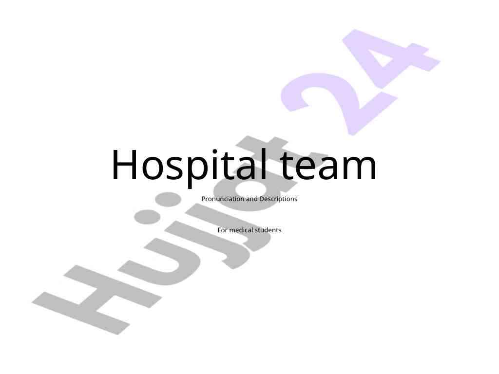 Hospital department functions and services overview