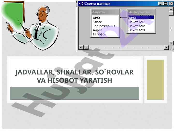 Jadvallar va hisobot yaratish usullari