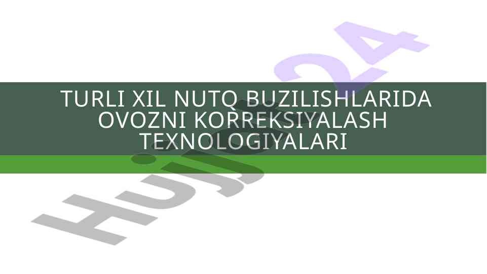 Ovozni korrektsiyalash texnologiyalari haqida