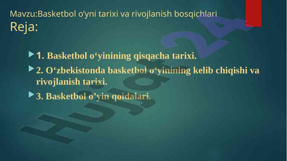 Basketbol o’yni tarixi va rivojlanish bosqichlari