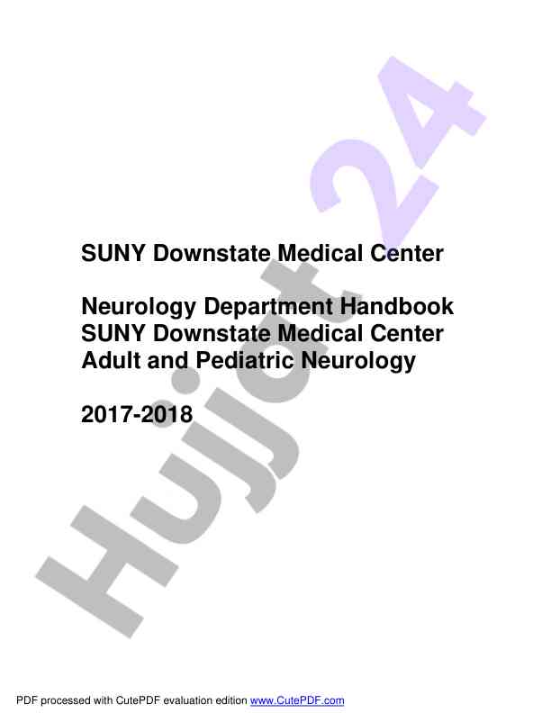 Suny downstate medical center neurology handbook 2017-2018
