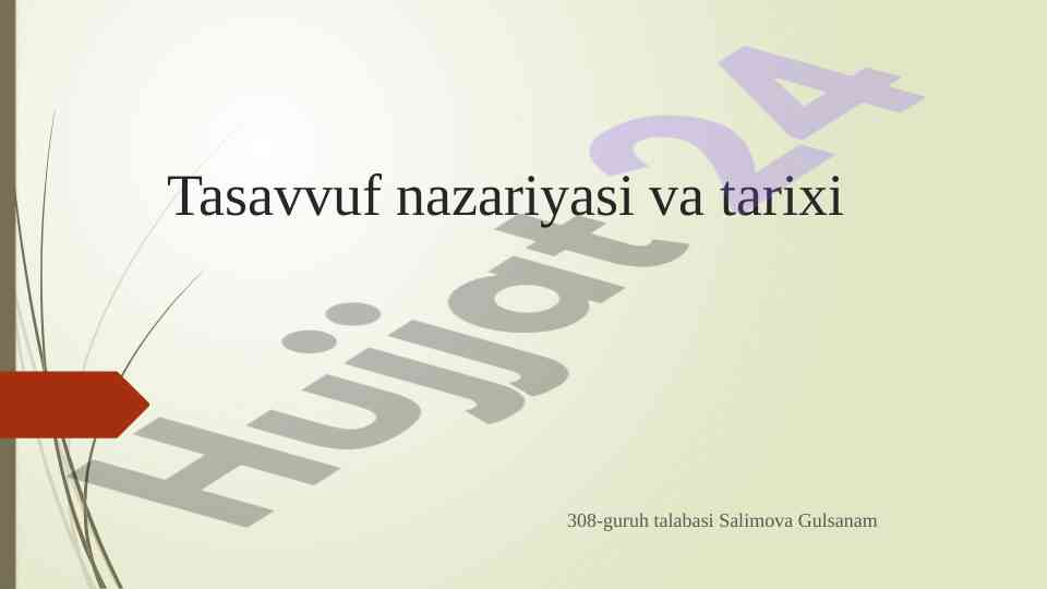 Tasavvuf nazariyasi va tarixi bilan tanishing
