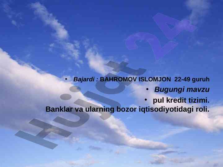 Pul kredit tizimi va banklar roli