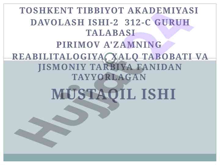 Haddan tashqari mashg'ulotlar haqida mustaqil ish