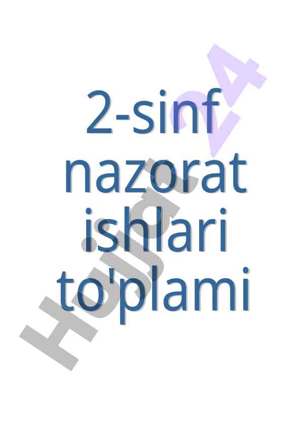 Nazorat ishi o‘qish 2-sinf mavzulari va maqsadlar