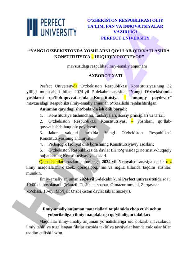 Konstitutsiya va yoshlarni qo‘llab-quvvatlash