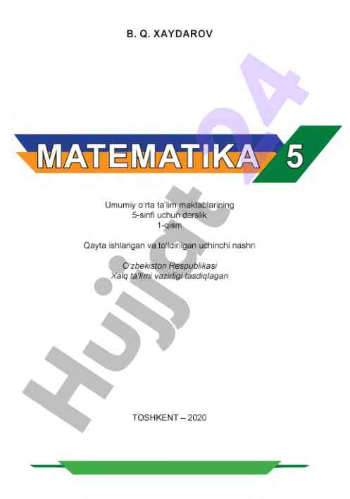 Matematika 5-sinf uchinchi nashri darslik