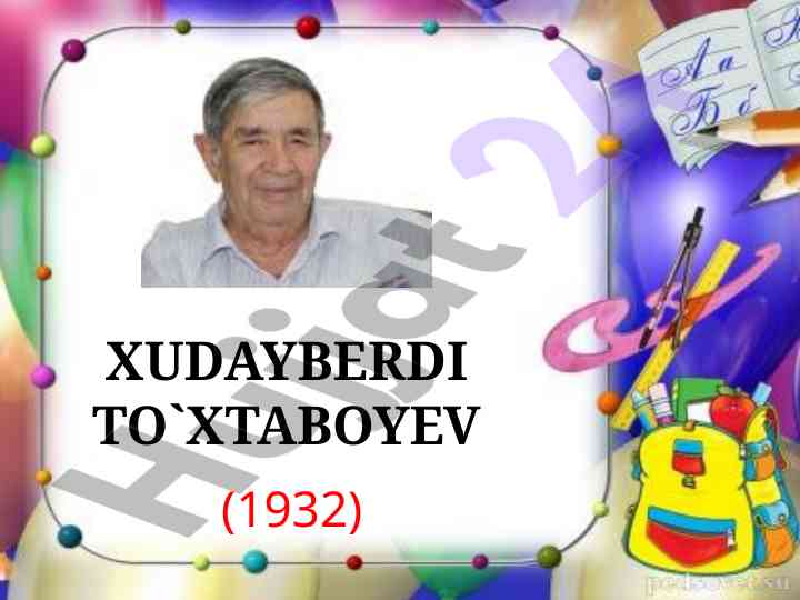 Xudayberdi to‘xtaboyev hayoti va faoliyati