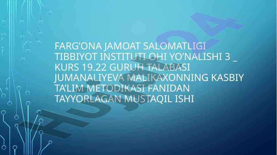 Kasbiy ta’lim metodikasi fanining muammolari