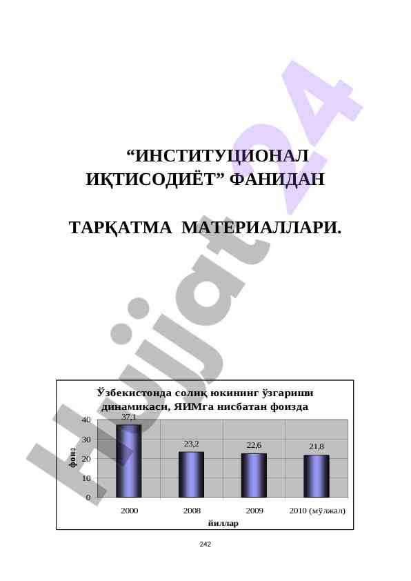 Iqtisodiyot fanidan tarqatma materiallari