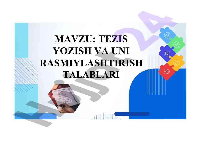 Tezis yozish va rasmiylashtirish talablari